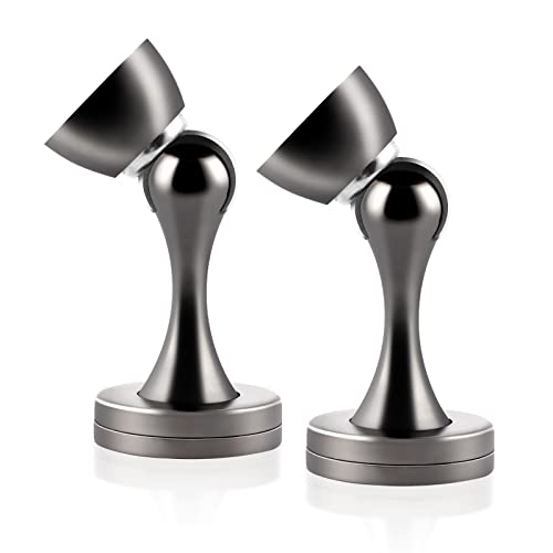 KOLAKO Door Stops, Magnetic Door Stoppers for Bottom of Door, Brushed Stainless, Heavy Duty Magnet Door Stop Floor Wall Mount Soft Catch Door Holder Magnetic Doorstop with Screw, 2 Pack - color: Gunmetal Gray, size: 2 Pack