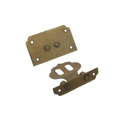 Geesatis Retro Jewelry Box Hinges and Latches Hardware Kit,Antique Cabinet Furniture Hinges Hasp Clasp,Bronze,1 Sets - style: A
