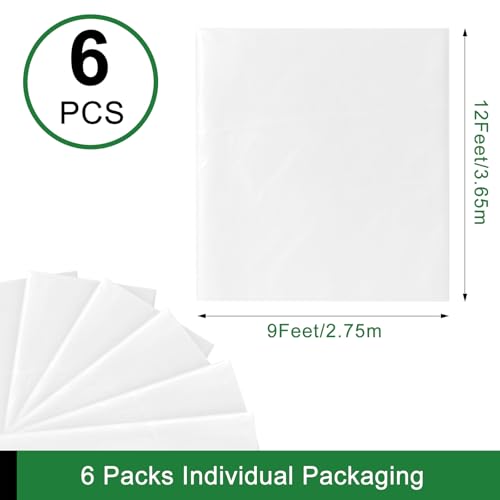 6-Pack 9x12 ft Painter Plastic Drop Cloths Sheet,Waterproof Anti-dust Cover, Disposable Tarp for Painting for Couch/Furniture Cover - size: 6pack