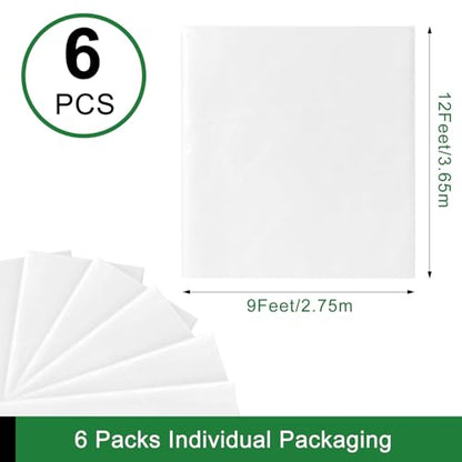 6-Pack 9x12 ft Painter Plastic Drop Cloths Sheet,Waterproof Anti-dust Cover, Disposable Tarp for Painting for Couch/Furniture Cover - size: 6pack