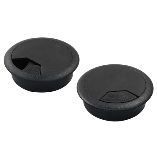 Bivethoi 4pcs 2 inch Desk Wire Cord Cable Grommets Hole Cover for Office PC Desk Cable Cord Organizer Plastic Cover Black - size: 2 inch
