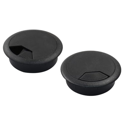 Bivethoi 4pcs 2 inch Desk Wire Cord Cable Grommets Hole Cover for Office PC Desk Cable Cord Organizer Plastic Cover Black - size: 2 inch