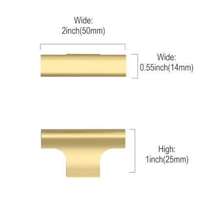 Asidrama 10 Pack Brushed Gold Kitchen Cabinet Knobs Dresser Knobs Drawer Knobs Single Hole Cabinet T Bar Pull Handles for Kitchen Wardrobe Cupboard - color: Brushed Gold, size: Single Hole Knob, style: 10 Pack