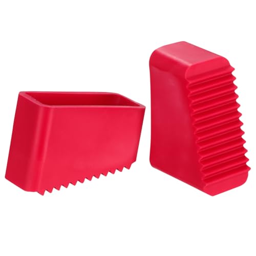 Cabilock Non-Slip Ladder Foot Covers 4 Pack Durable Rubber Ladder Pads Protective Replacement for Extension Feet 2.16X1.49X0.98In - color: 2.red