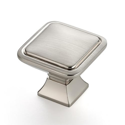 Ravinte 30 Pack Solid Single Hole Square Foot Cabinet Arch Knobs Kitchen Brushed Nickle Knobs Silver Drawer Pulls Kitchen Cabinet Hardware Pulls for Cupboard Handles - color: Brushed Nickel