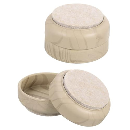 uxcell Non-Slip Furniture Pads, 4Pcs 60mm - Felt Furniture Foot Cups, Round Furniture Leg Protectors Cups Sliders for Hardwood Floors (Light Wood Grain) - color: Light Wood Grain