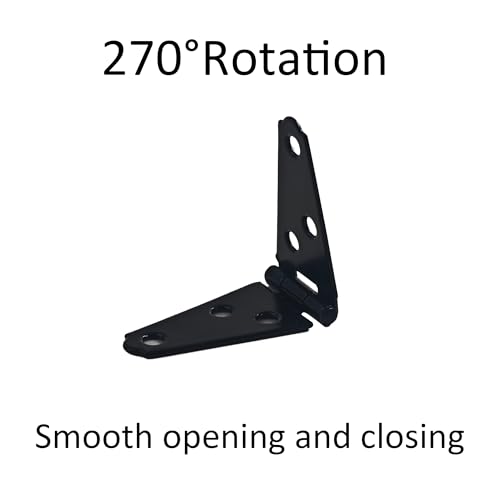 6Pcs 2-Inch Heavy Duty Iron Strap Hinges, Matte Black Gate Tee Hinges for Shed, Fence, Cabinet, Wood Gate Applications with Mounting Screws - size: 2 Inch