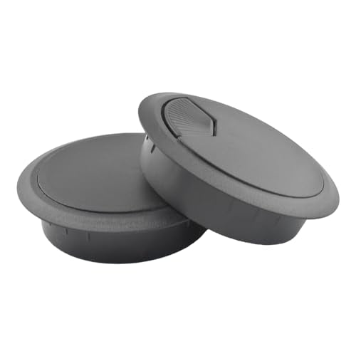 HAHIYO 2Pcs 3.15Inch/80mm Black ABS Plastic Sector-Shaped Desk Grommet Wire Grommet Cable Management Cord Hole Cover Desk Wire Hole Insert Wire Organizer for Computer Office Home Equipment System - color: Black, size: Sectorshaped-3.15in-Black-2P