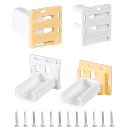 2 Pack Drawer Slide Socket Set for 1" Drawer Slides C-Shaped Adjustable H305 Drawer Rail Bracket with Screws Adjustable Base, Heavy-Duty Plastic Drawer Socket for RV Drawers Cabinet & Furniture