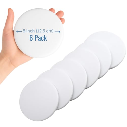 Strongest Home Wall & Door Handle Stopper 5" White Rubber Door Knob, Round Wall Shield Cushion, Quiet Wall Protector for Door Handle, Guard Door Bumper, Self Adhesive (White, X-Large 6 Pack) - color: White, size: X-Large 6 Pack