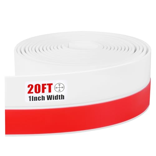 Draft Seal Tape for Doors and Windows 1 in x 20 Ft Silicone Weather Stripping Extra Thick 2mm Door Seal Strip with Strong Adhesive Draft Insulation Stopper Side Seal - White - color: White, size: 1 Inch x 20 Feet
