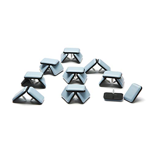 Furniture Sliders-Furnigear (Teflon) Nail in Chair Glides for Carpet and Hardwood Floor - Move Your Furniture Easily & Safely - Best Floor Protector (1x1-3/8-24 Pack) - color: Grayish Blue, size: 1x1-3/8"-24 pack