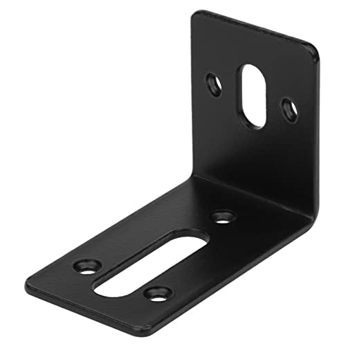 GBGS 10 Pcs Black Slotted L Bracket,Slightly Adjustable Corner Braces,Max.Load 66 lb,1/8" Thick
