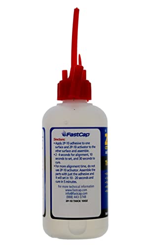 FastCap 2P-10 - Thick – High Performance Heavy-Duty Super Glue - CA (Cyanoacrylate Adhesive) -10 oz/283g. Perfect Gap Filling Projects. 2-Part Adhesive. Activator Sold Separately (1-Bottle) - style: Thick