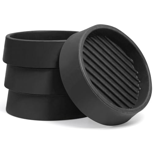 4 Pack 2 x 2 Inch Round Rubber Caster Cups, Non Slip Furniture Pads Furniture Coasters, Non Skid Furniture Feet Anti Slide Floor Protector for Bed Couch Chair Table Stoppers (Black) - size: 2 Inch Black