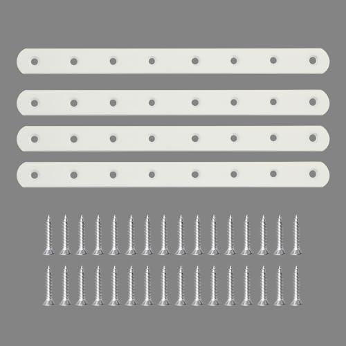 Alise Stainless Steel Flat Plates - 12 Inch Mending Plate Flat Brace Heavy Duty Straight Brackets for Wood Shelves, Bed Frame, Furniture Connector Repair Fixing Joint,White - color: White, size: 12 Inch
