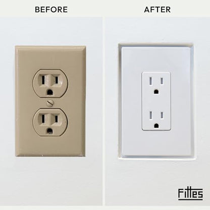 Fittes Modern Flush Wall Outlet Switch Receptacle Mount, 1 Gang, Customizable, ABS Lite, White, 5 Pack - size: 1 Gang, style: 5 Pack