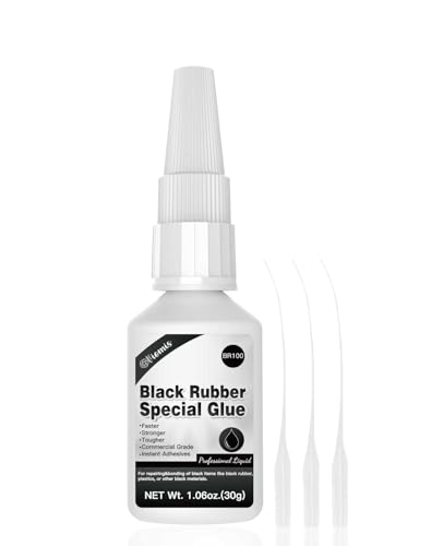 30g Black Rubber Adhesive for Tire Repair, Edge Bonding, DIY Crafts - Quick-Dry, High-Strength Patch Glue for Durable RC Tire and Super Rubber Bonding - size: 30g*1, style: Black Rubber Glue
