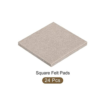 METALLIXITY Square Felt Furniture Pads (2" x 2" x 0.2") 24Pcs, Self-Adhesive Floor Protectors - for Home Cabinet Closet Bed Feet, Beige - size: 2" x 2" x 0.2"