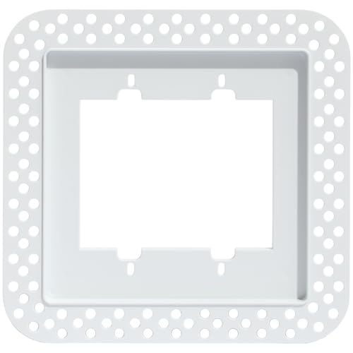 Fittes Flush Drywall Receptacle Mount [Lite]- 2 Gang Cotton White - size: 2 Gang, style: 1 Pack