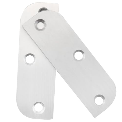 CHENJIN 3PCS Stainless Steel Door Hinge Filler Plate 3.5 inch Silver with 9 Screws Hole Cover Blank Hinge Spacer