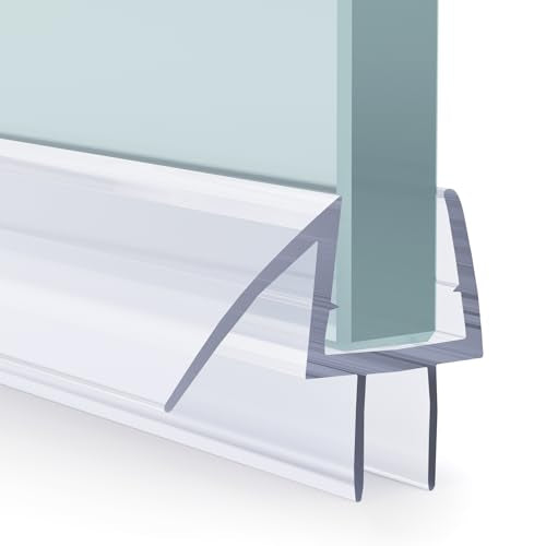 AmazerBath 3 PCS Shower Door Bottom Seal for 1/2 Inch Glass - (15.75 Inches x 3), 3 Section Segmented Shower Installation Kit Frameless Glass Door Seal Strip - style: Bottom Seal 1/2