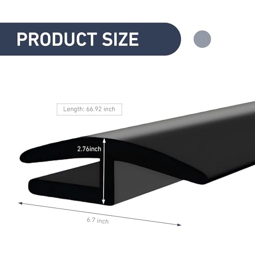 5.6Ft Windshield Cowl Rubber Seal Strip, Waterproof Soundproofing T-Shaped Windshield Sunroof Sealing Strips, Cuttable Automotive Rubber Trim for Windows, Rear Doors, and Roof (Black)