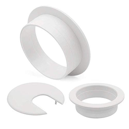 Desk Grommet 2 Inch, Plastic Wire Organizers, Computer Cable Hole Cover Plug Cap Insert (White, 5) - color: White, size: 5