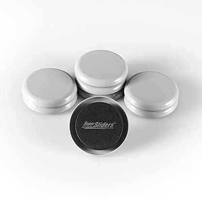 Super Sliders 2 1/2" Round Reusable Furniture Sliders- Easily Move Small to Medium Sized Items Across Carpet 8 Pack Gray