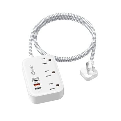 PD 20W USB C Travel Power Strip, Flat Plug Power Strip with 3 USB(1 USB C) Ports, Short Extension Cord 3FT PD 20W Fast Charging Station, Cruise Ship Essentials Compatible with iPad Pro iPhone Samsung - size: 3FT-PD 20W