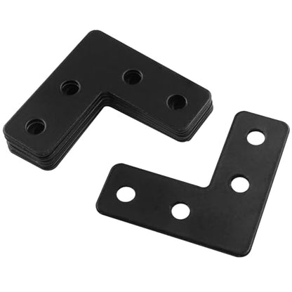 Bivethoi 20 Pcs L Shape Flat Mending Plates, 40 x 40mm (1.57" x 1.57") Stainless Steel Corner Braces with Screws, Flat Angle Brackets for Wood Furniture Repair, Cabinet, Shelf & DIY Projects, Black - size: 40x40mm/1.57"x1.57", style: L shape