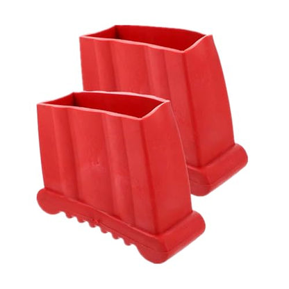 Ladder Accessories 2PCS Step Ladder Foot Covers Ladder Feet Mat Non Slip Folding Ladder Feet Rubber Pads Covers Ladder Foot Pads Antiskid Ladder Leg Caps, Red (3.54x3.26x1.57 Inch)