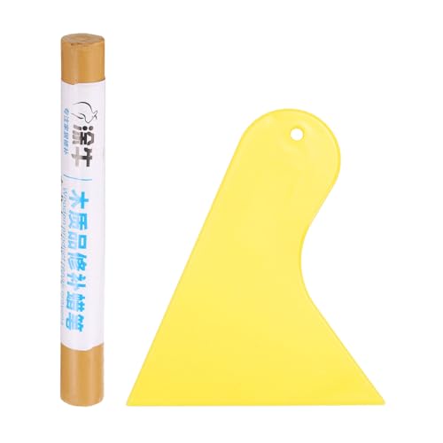 HARFINGTON Wood Filler Sticks Wood Furniture Scratch Repair Filler Sticks Furniture Touch Up Markers with Yellow Scraper for Wood Holes Wood Floor Table Door Cabinet, Caramel - color: Caramel