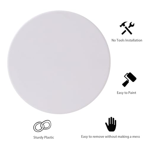 EASY-EXS Access Panel Round 6.5" Spring-Clip (Max Service Opening 5.5") Plastic White (Pack of 2) (Round 6.5")