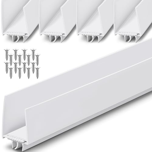 Pickmesh 4 Pcs 36 Inch Adjustable Storm Door Sweep for 1 to 1-2/5 in Bottom Seal Replacement Parts Under Draft Stopper Weather Stripping Threshold (White) - color: White, size: 1 to 1-2/5 Inch