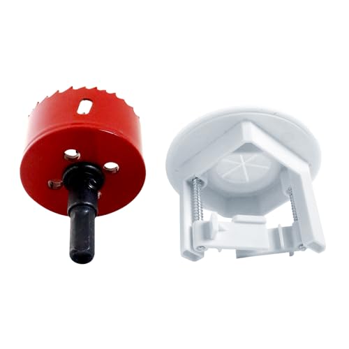 Construct Pro Speedy’Z Screw-in Cable Pass Through Port – White, 1.125" Inner Diameter, 2.5" Outer Diameter, Includes 2-1/8" Hole Saw – Low Profile, Paintable Wall Plate with Rubber Grommet - style: Port and Hole Saw