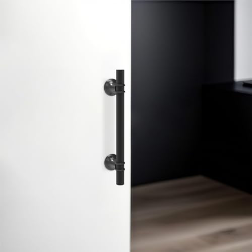 10 Pack 5 Inch Cabinet Pulls knurled Matte Black Kitchen Cabinet Handles Aluminum and Zinc Alloy Drawer Pulls Solid Cabinet Hardware - color: Matte Black Knurled, size: 5'' Hole Center(128mm)