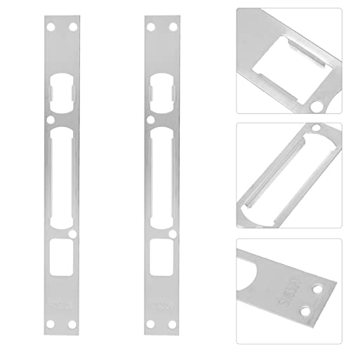 2Pcs Door Security Strike Plates 10.23X1.18In Stainless Steel Door Lock Reinforcement Plate for Home Security and Door Jam Reinforcement Easy Installation