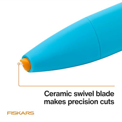 Fiskars Kids Cutting Pen with Foldable Non-Slip Mat – Safe Precision Tool for Crafting and School Projects - style: Cutting Pen & Mat