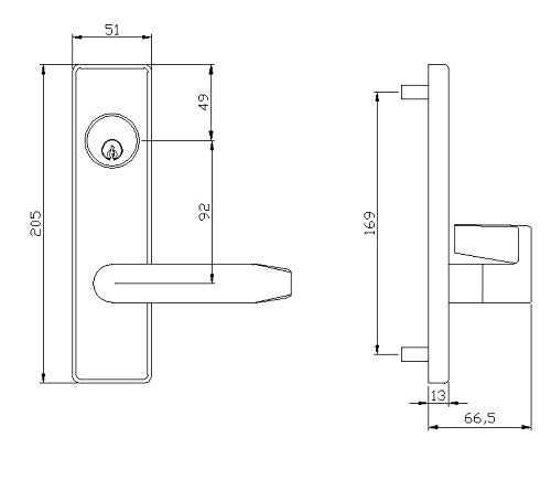 Commercial Heavy Duty Mortise Lock Escutcheon Plate Handle Set for Entrance/Office Front Door F20 - color: Escutcheon Plate/Entry