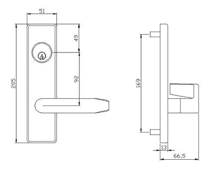 Commercial Heavy Duty Mortise Lock Escutcheon Plate Handle Set for Entrance/Office Front Door F20 - color: Escutcheon Plate/Entry
