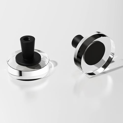 Black Matte Kitchen Cabinet Drawer Knobs 4 Crystal Brushed Cabinets Pulls Knob, Solid Base Closet Cupboard Dresser Drawers Hardware Handles, Round Bathroom Bedroom Pull Single Hole Satin Brass Knobs - color: Black-4 pack, size: Round