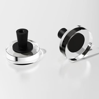 Black Matte Kitchen Cabinet Drawer Knobs 4 Crystal Brushed Cabinets Pulls Knob, Solid Base Closet Cupboard Dresser Drawers Hardware Handles, Round Bathroom Bedroom Pull Single Hole Satin Brass Knobs - color: Black-4 pack, size: Round