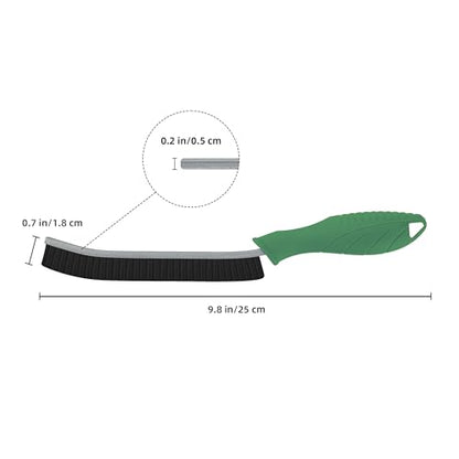 FOOGWEE Hard Bristle Crevice Cleaning Brush - Cleaning Supplies - Grout Cleaning Brushes for Household Use - Crevice Cleaning Tool for Bathroom, Home and Kitchen (3, Green) - color: Green