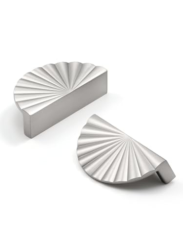 5 Pack Brushed Nickel Cabinet Pulls 2.5" Hole Center Cup Flat Silver Drawer Pulls Kitchen Cupboard Bathroom Dresser Cabinet Hardware Handles Zinc Alloy - color: Brushed Nickel, size: 2.5"(64mm) Hole Center