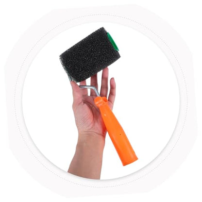 POPETPOP 1 Set Textured Paint Roller Brush Kit Wall Repair Tool with Rollers Holder for Smooth Finishes for Renters Landlords Ergonomic Design Durable Shed Resistant Paint Tools