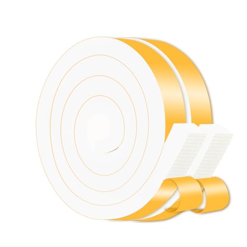 Weather Stripping Door Seal Strip,Window Weather Stripping,Strong Adhesive, Weatherproof, Reduce Noise, Gap Filler, Foam Insulation Tape for Doors and Windows (White,1 in x 3/4 in x 13 Ft) - size: 1 In x 3/4 In x 13 Ft