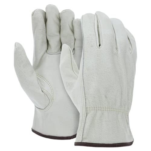 Palmer Safety 12 Pairs Heavy Duty Durable Cowhide Leather Work Gloves for Construction, Industrial and Personal Use - size: XX-Large