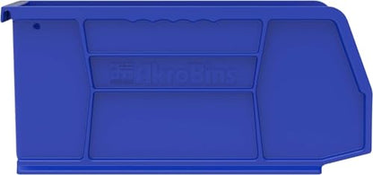 Akro-Mils 30230 AkroBins Plastic Storage Bins, Space-Saving Stackable Bins for Garage, Pantry, Craft Organization, 10.5 "L x 5.5 "W x 5"H, Blue, 12-Pack - color: Blue