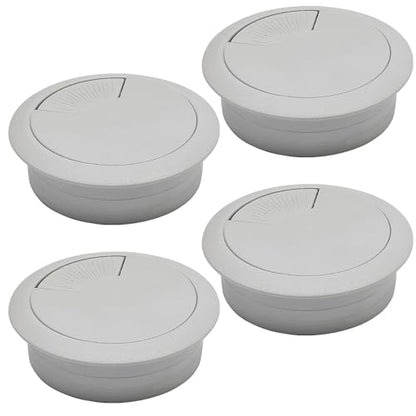 Desk Grommet 2-1/16" (53 mm), Desk Cord Hole Cover, Cable Grommet ABS Plastic, Desk Hole Grommet for Office and Home Table Cable, Detachable Adjustable Cable Cord Organizer (Light Grey 4 Pcs) - size: 2-1/16" (53 mm), style: 4 pcs Light Grey